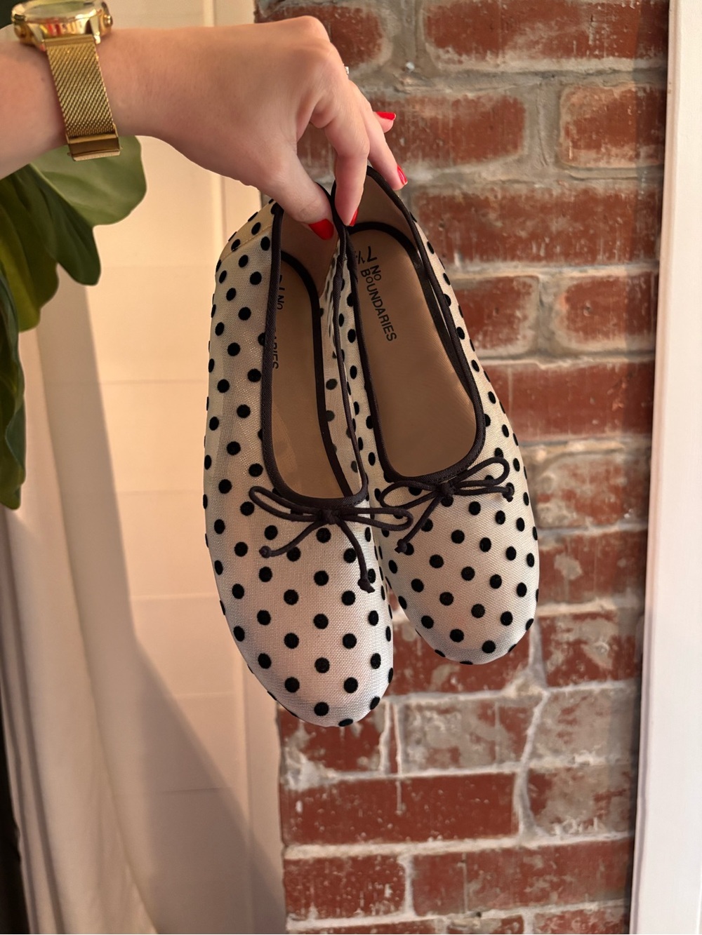 Mesh Polka Dot Flats